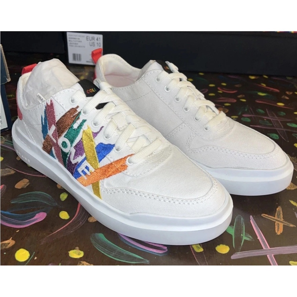 Cole Haan GrandPrø Rally canvas court sneakers with "LOVE" embroidery size 6 new